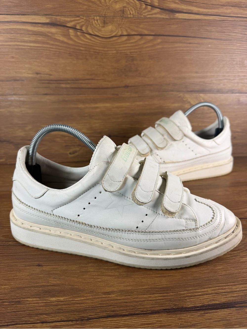 Golden Goose “RECORDS” Distressed Leather Sneakers Women’s Size 10 (49) Shoes